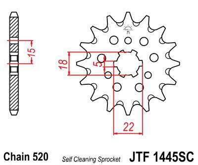 Звезда передняя JT Sprockets JTF 1445.13 SC